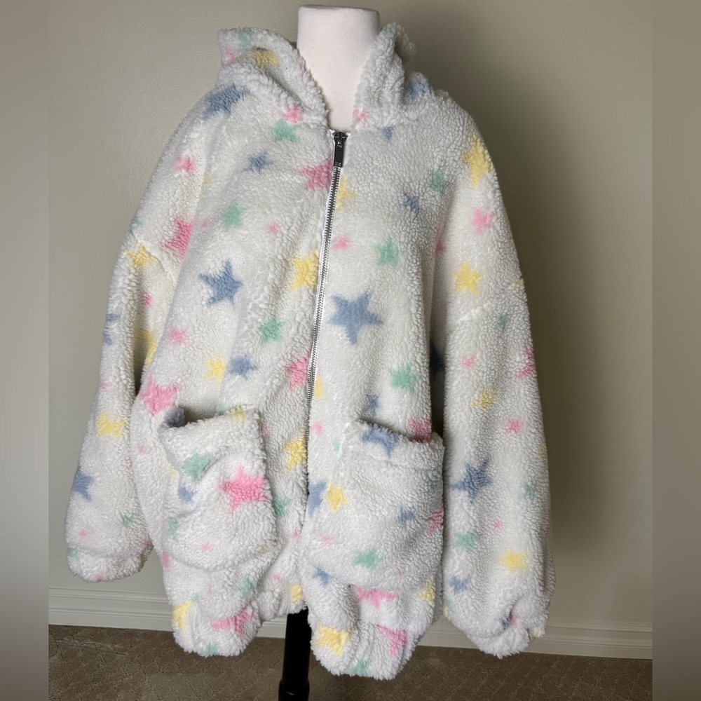 Sugar Thrillz Dolls Kill Star Pattern Fleece Jacket 1X NWT